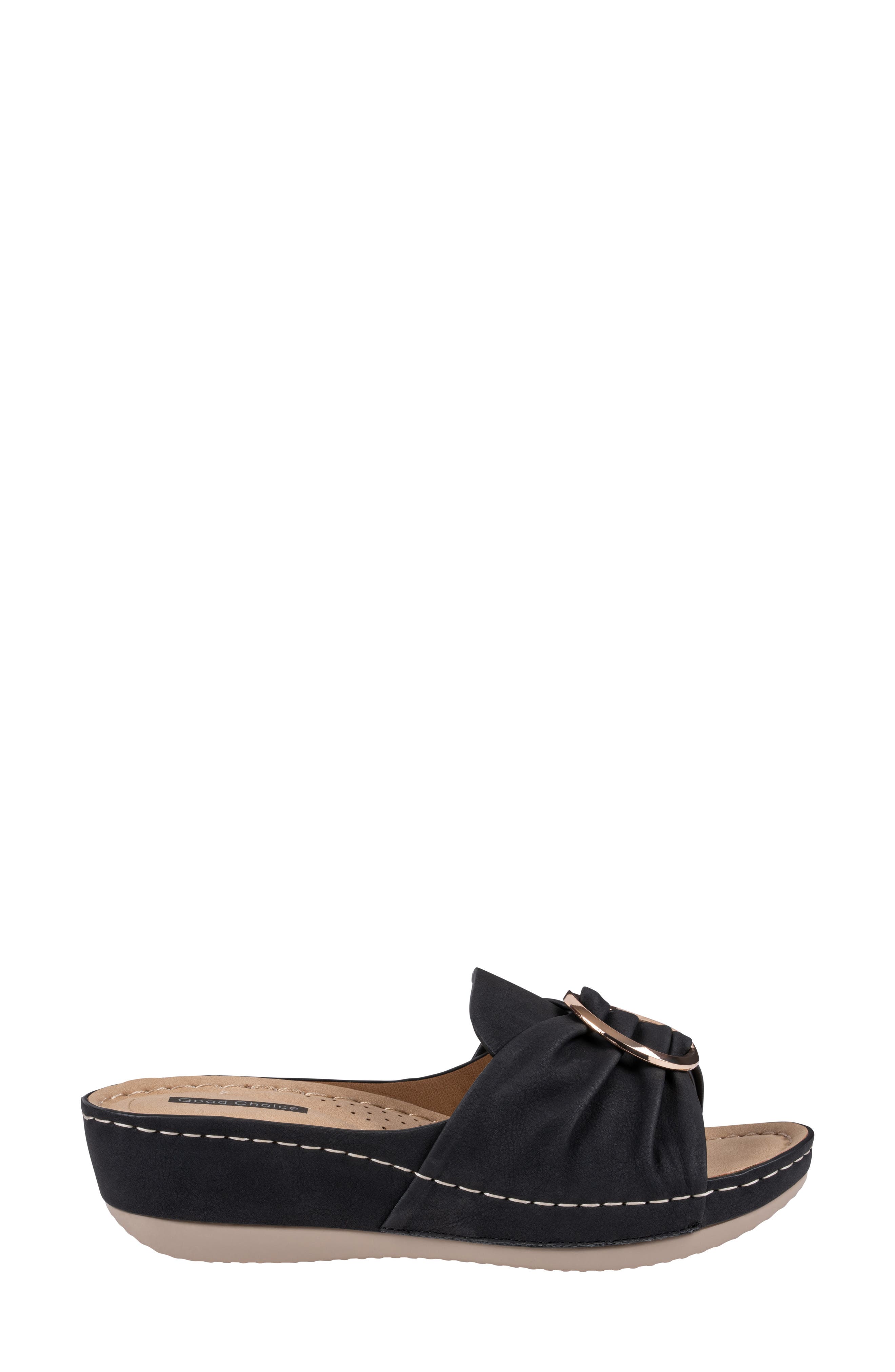 GOOD CHOICE NEW YORK Isola Hardware Wedge Sandal, Alternate, color, Black