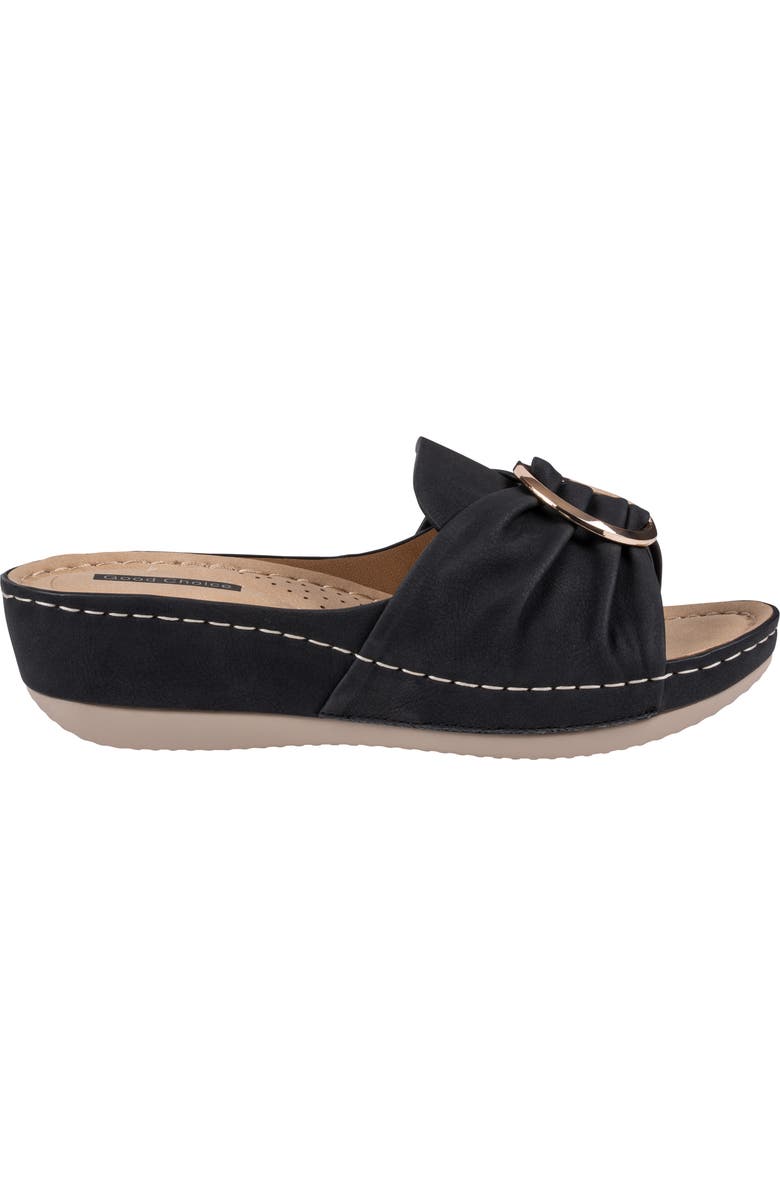 GOOD CHOICE NEW YORK Isola Hardware Wedge Sandal, Alternate, color, Black