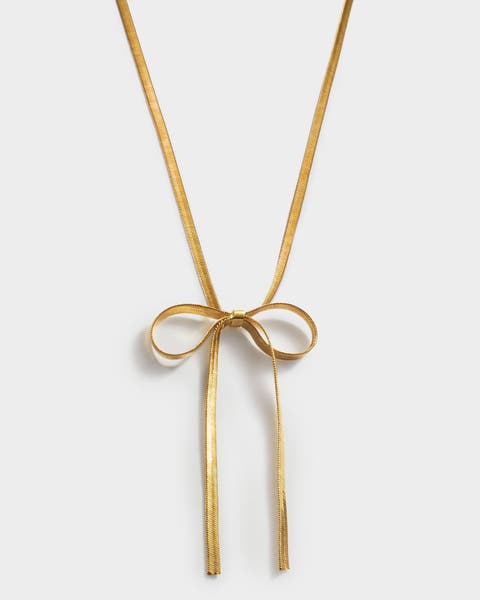 Amelie Waterproof Gold Bow Necklace
