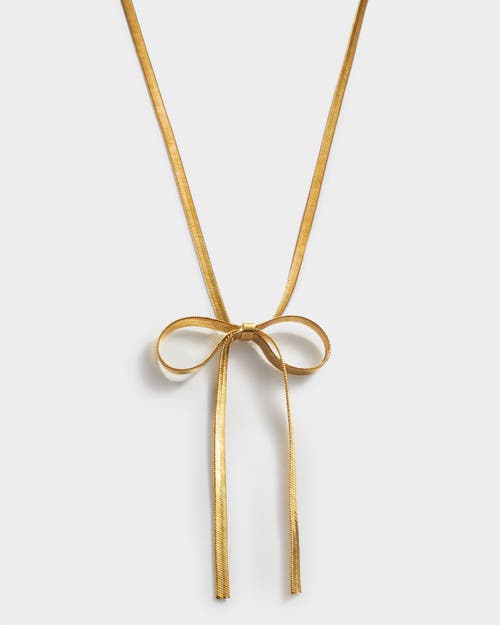 Katie Loxton Amelie Waterproof Gold Bow Necklace In Gold