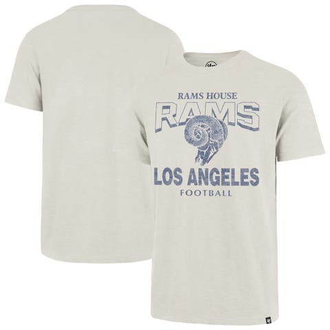 Men's '47  Natural Los Angeles Rams Head On Scrum Slub T-Shirt