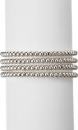 EYE CANDY LOS ANGELES Rhodium Plated Brass Beaded Stretch Bracelets - Set of 4