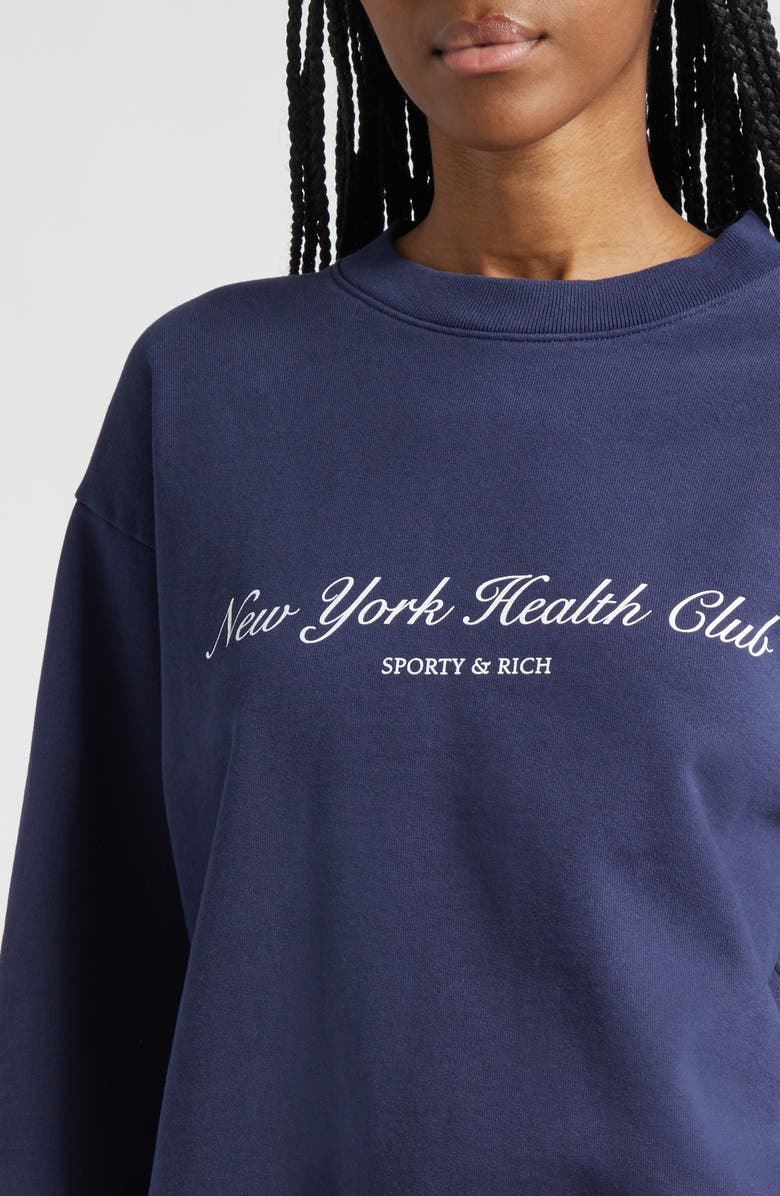 Sporty 
Rich New York Health Club Graphic Sweatshirt, Alternate, color, Dark Navy