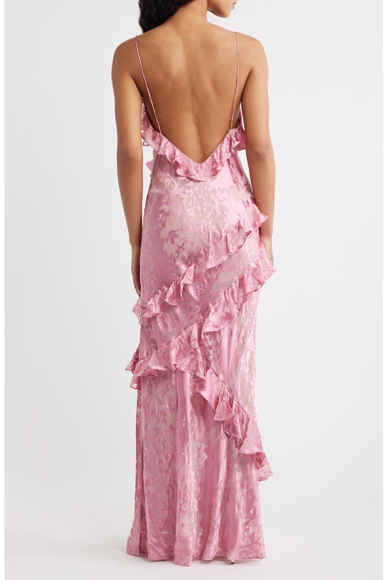 Dean Ruffle Sleeveless Satin Maxi Dress, Alternate, color, DUSTY ROSE