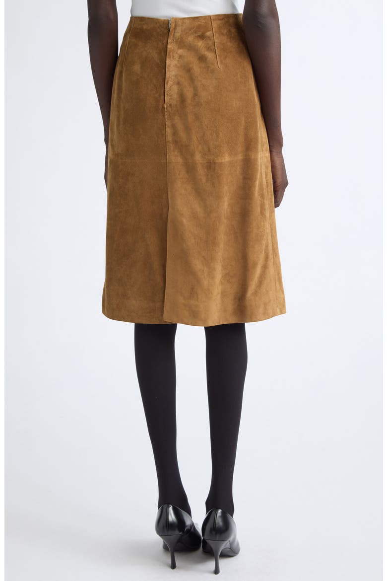 A-Line Suede Skirt, Alternate, color, WALNUT