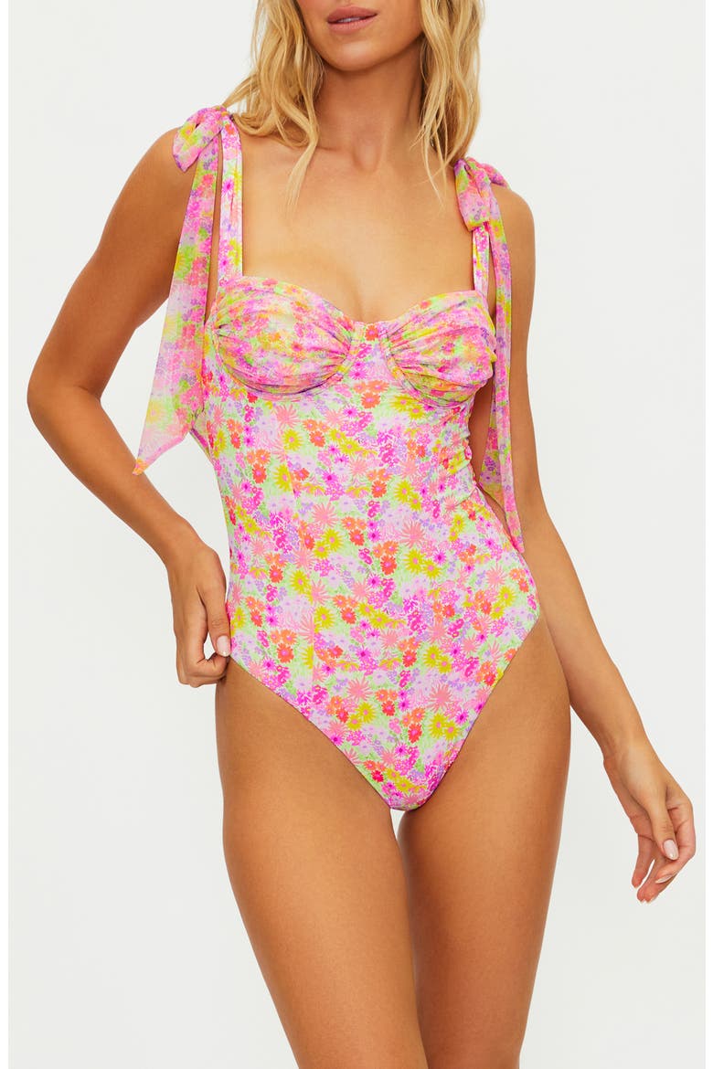 Dede Underwire One-Piece Swimsuit, Main, color, NEON BOUQUET