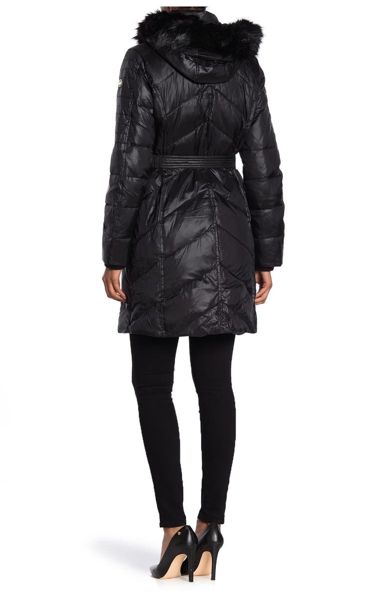 MICHAEL Michael Kors Faux Fur Trim Midweight Puffer Coat, Alternate, color,