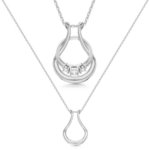 Emily C Drop Ring Holder Necklace, Sterling Silver Wedding Ring Keeper, Necklace Jewelry, Gender Inc