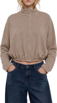 BY DESIGN Tori Zip Front Cropped Cardigan
