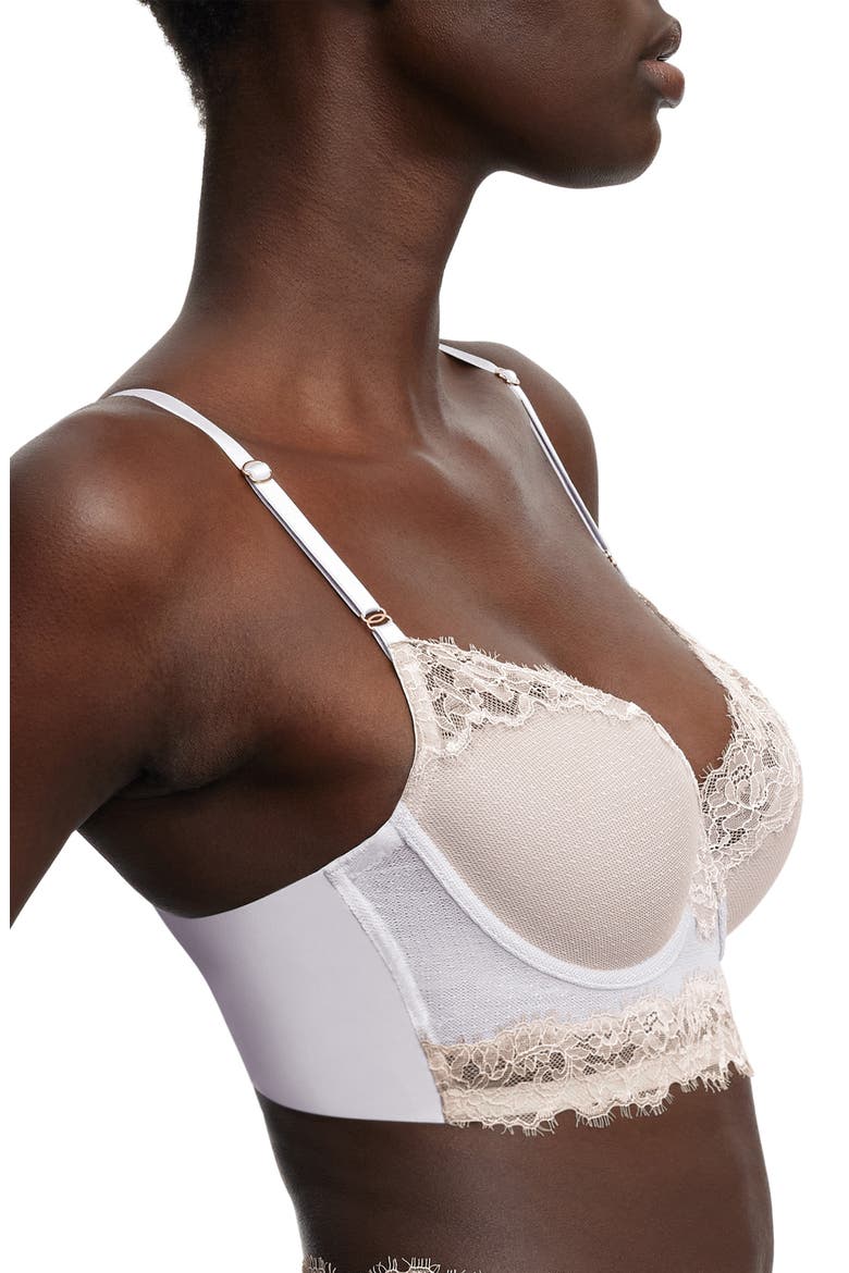 Entice Longline Underwire Bra, Alternate, color, WHITE/ NYLON