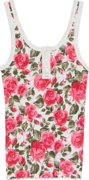 Chloé Roses Print Rib Henley Tank