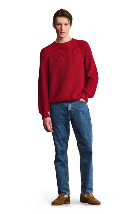 Cotton Fisherman Raglan Crewneck Sweater