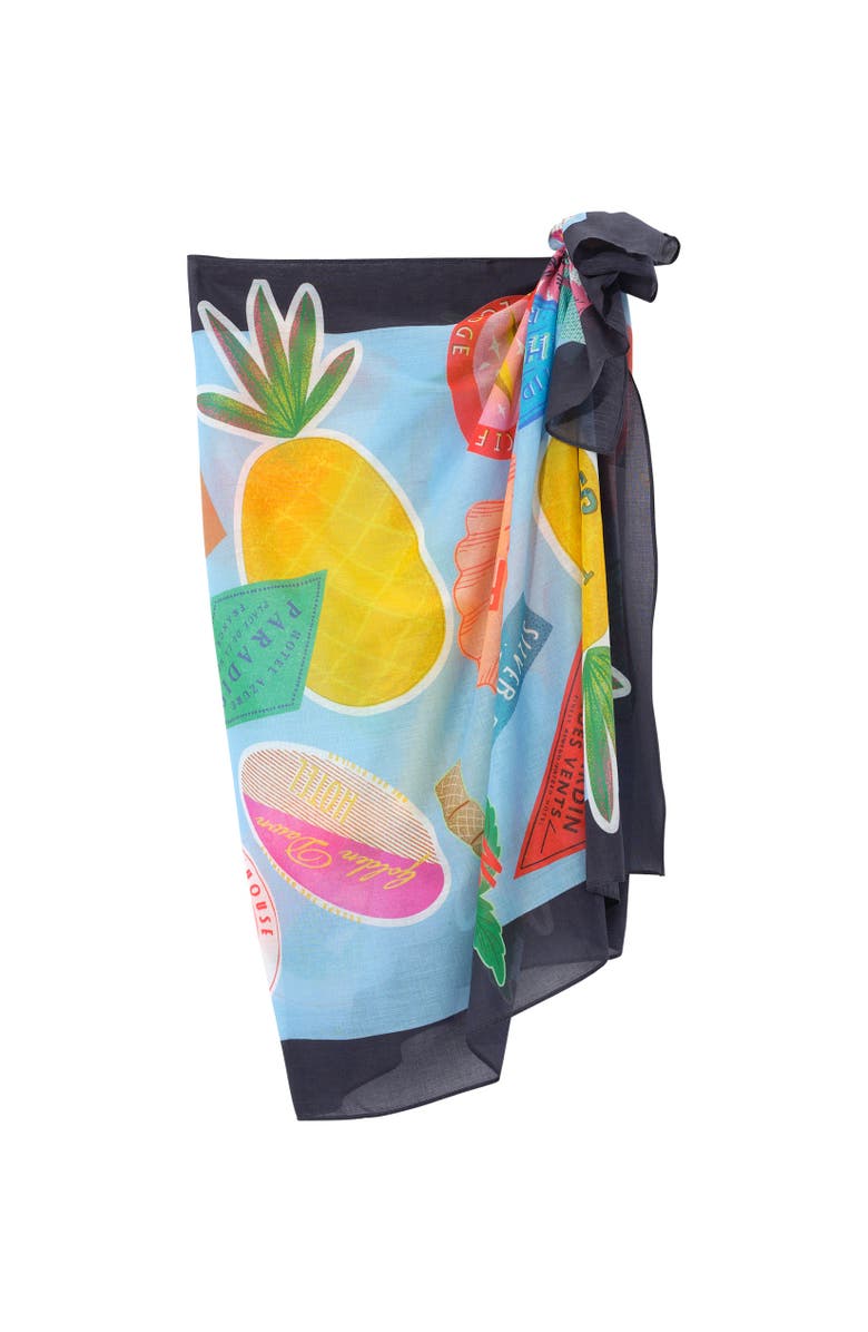 Echo Travel Stickers Sarong, Main, color, Multi