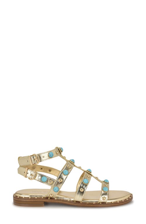 Nine West Mindela Studded Gladiator Sandal In Gold
