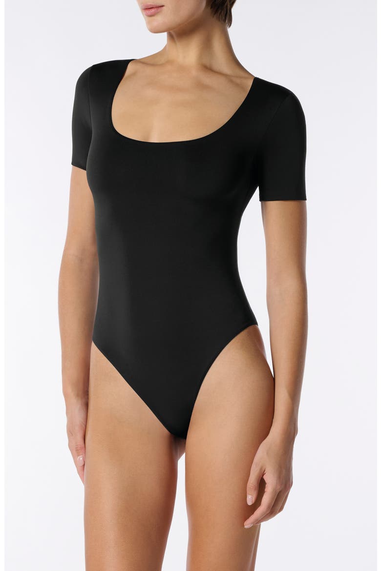 Skinwear Short Sleeve Bodysuit, Main, color, BLACK