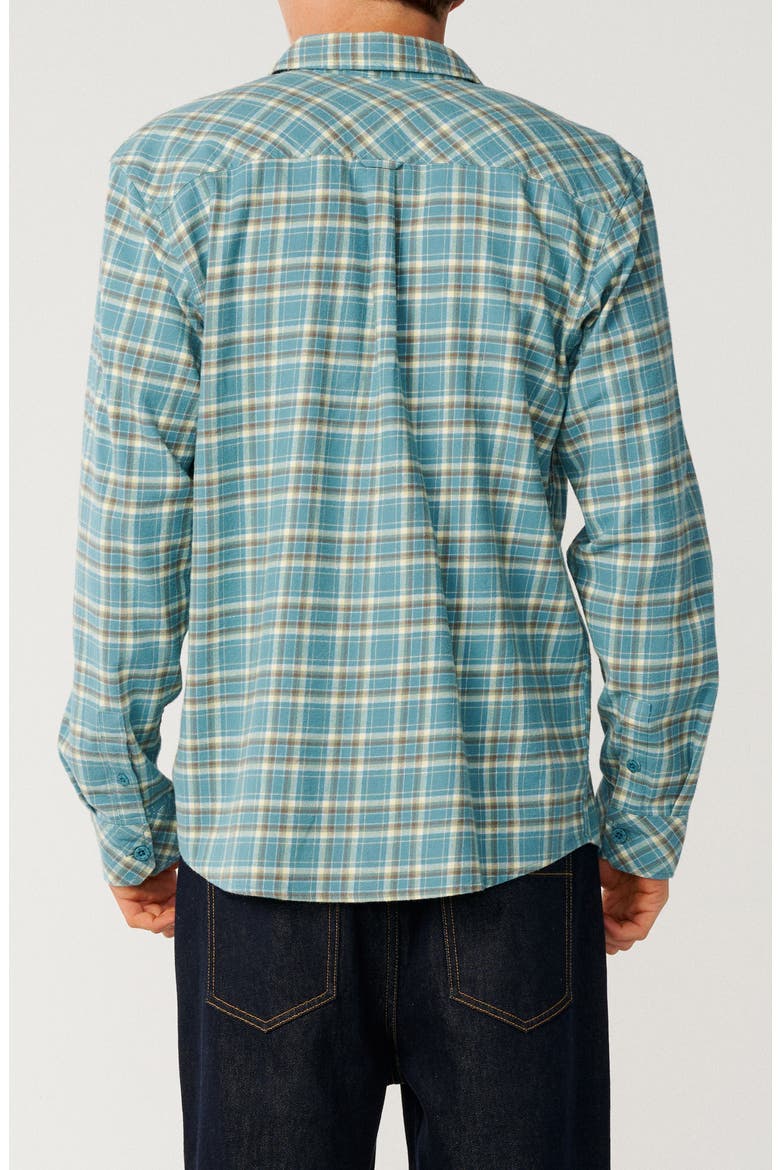 Check Cotton Button-Up Shirt, Alternate, color, DUSTY JADE