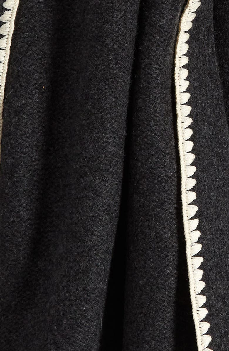 TOTEME Oversize Shell Stitch Trim Wool, Cashmere & Cotton Scarf, Alternate, color,