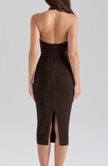 The Supermodel Halter Neck Bandage Midi Dress