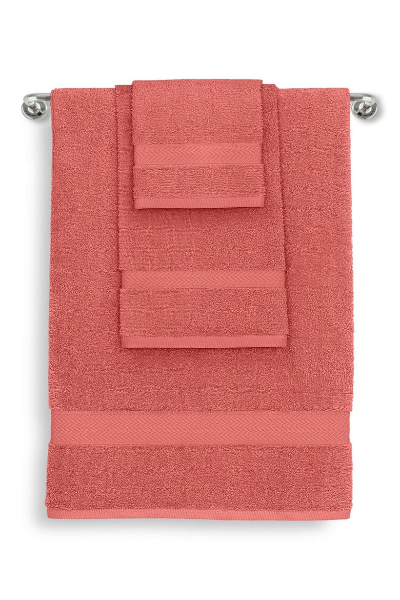 Ringspun 6-Piece Bath Towel Set, Alternate, color, CORAL