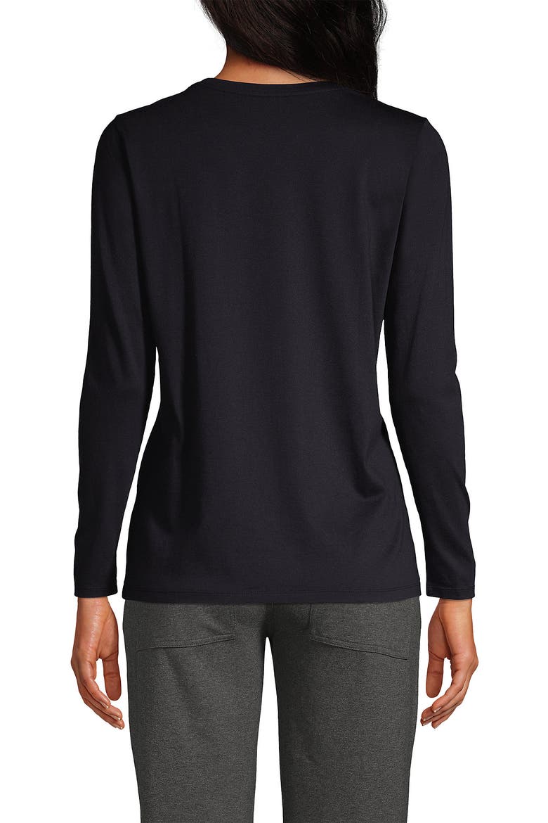 Relaxed Supima Cotton Long Sleeve Crew Neck T-Shirt, Alternate, color, Black