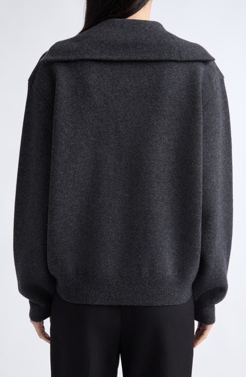 Two-Way Zip Merino Wool & Cashmere Sweater