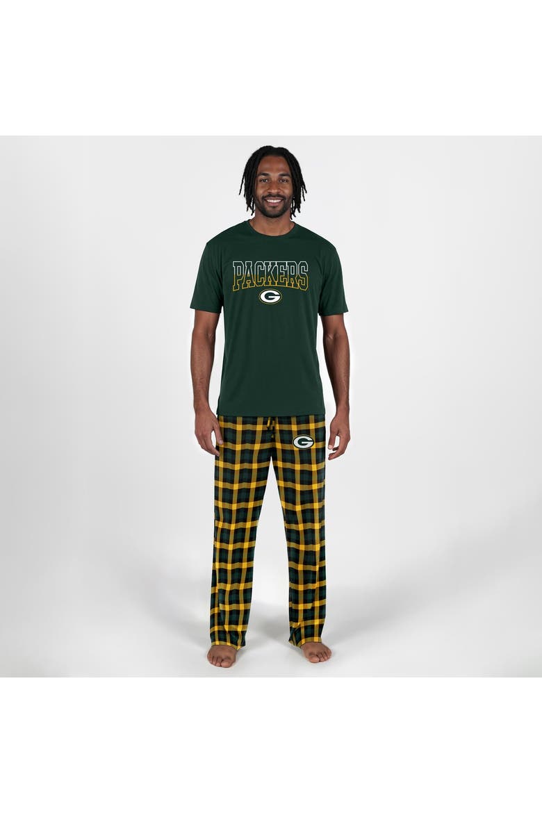 Men's Concepts Sport Hunter Green Green Bay Packers Highland Sleep Set, Main, color, Hunter Green
