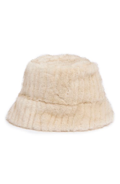 La Fiorentina Faux Fur Bucket Hat In Gray