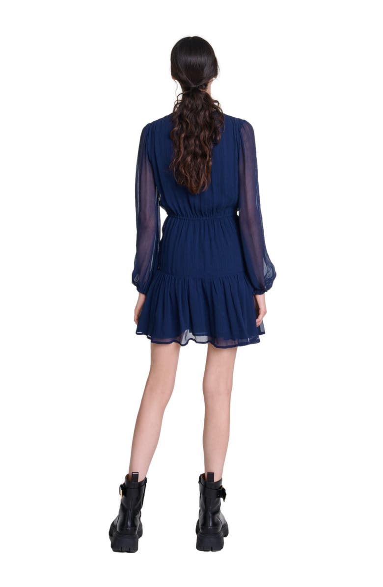 maje Short ruffled dress, Alternate, color, 