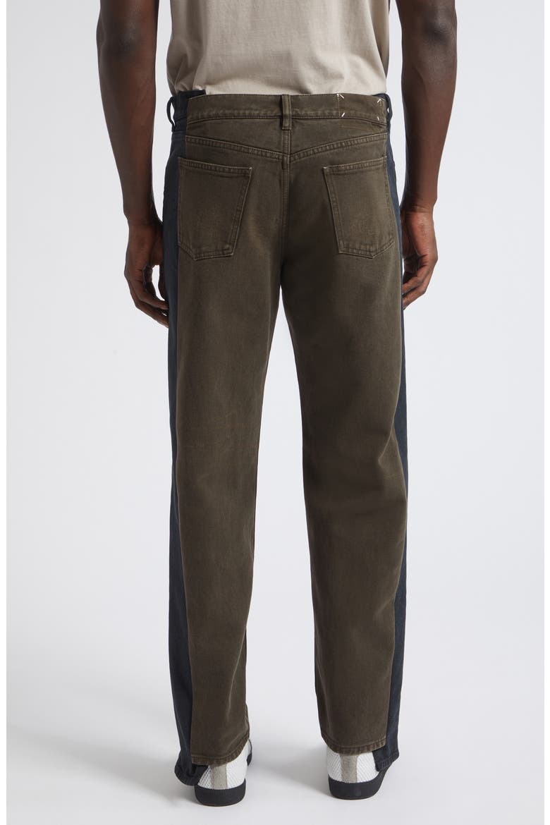 Spliced Straight Leg Jeans, Alternate, color, BLACK / BROWN