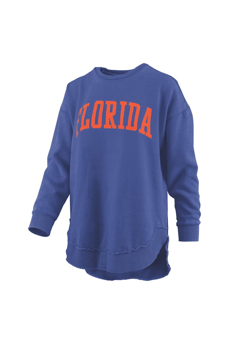 Women's Pressbox  Royal Florida Gators Melange Poncho Vintage Fleece Long Sleeve Pullover Sweatshirt, Alternate, color, Royal