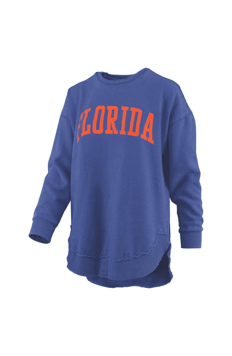 PRESSBOX Women's Pressbox  Royal Florida Gators Melange Poncho Vintage Fleece Long Sleeve Pullover Sweatshirt, Alternate, color, Royal