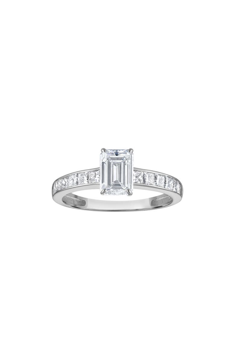 FZN 10k Gold Lab Grown Emerald Cut Diamond Ring, Main, color, White