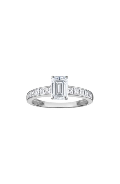 10k Gold Lab Grown Emerald Cut Diamond Ring
