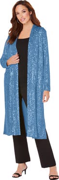 Roaman's Plus Size Sequin Duster