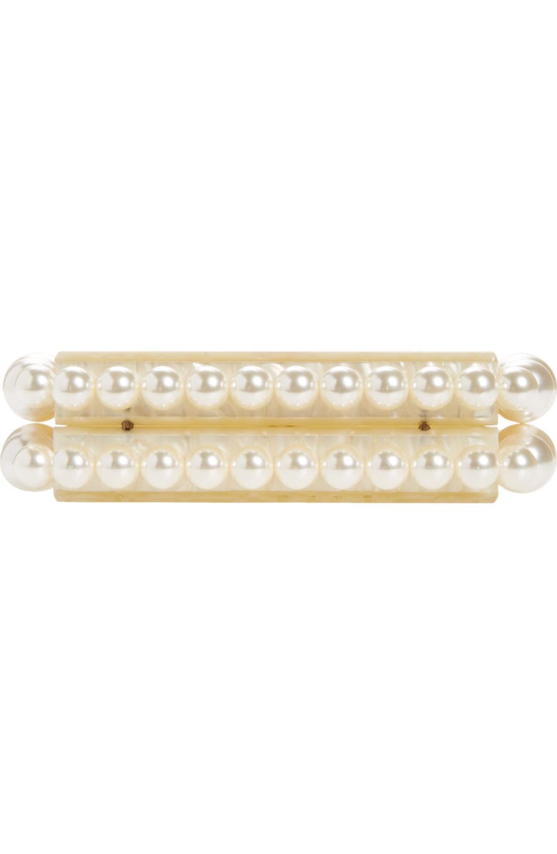 Cult Gaia Eos Beaded Acrylic Box Clutch, Alternate, color, Ivory