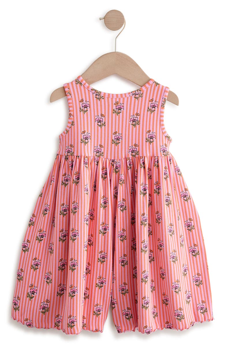 NEXT Kids' Floral Print Ribbed Romper, Alternate, color, Pink