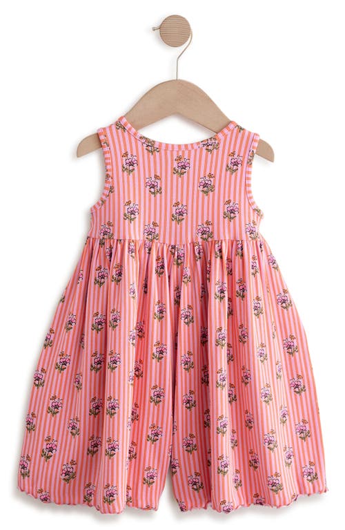 Next Kids' Floral Print Ribbed Romper In Pink