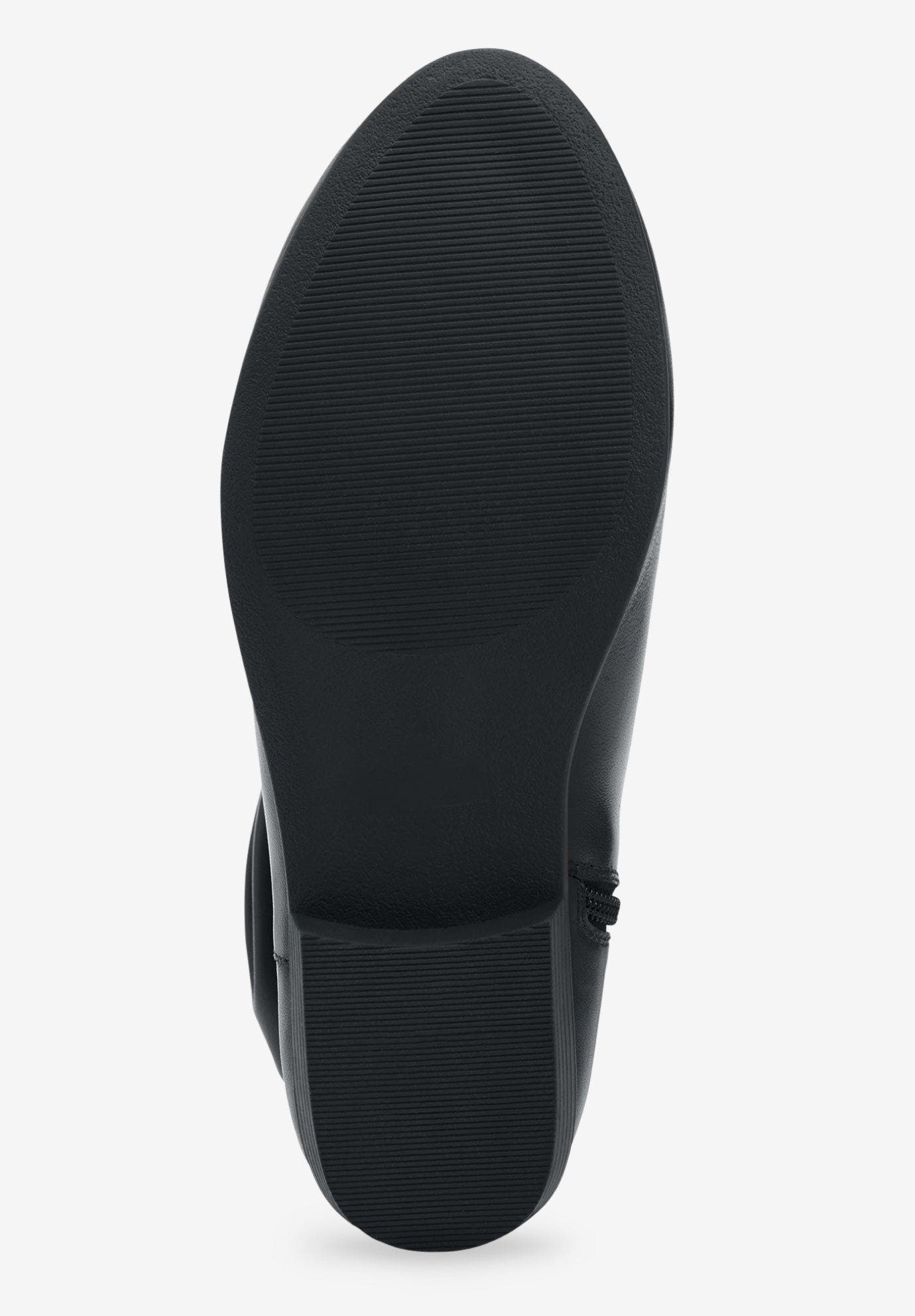 Comfortview The Monica Wide Calf Leather Boot, Alternate, color, Black