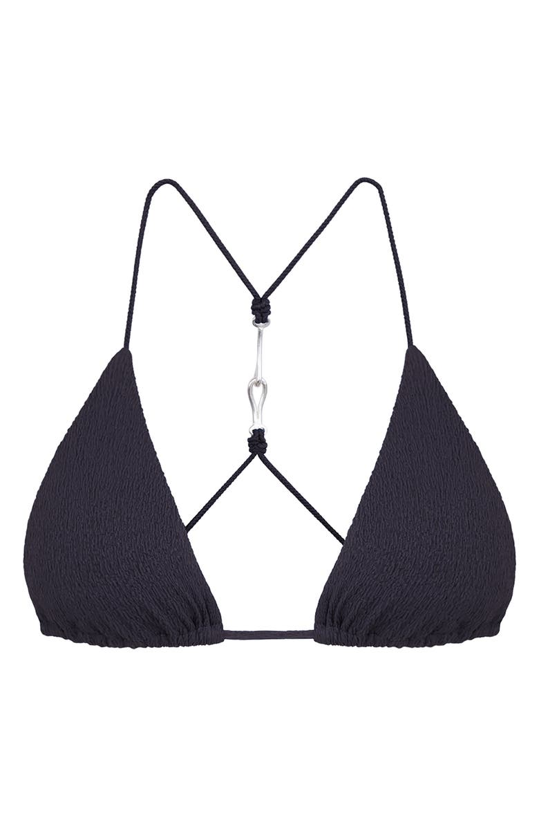 ViX Paula Hermanny Firenze Alba T-Back Beaded Triangle Bikini Top, Alternate, color, Blue