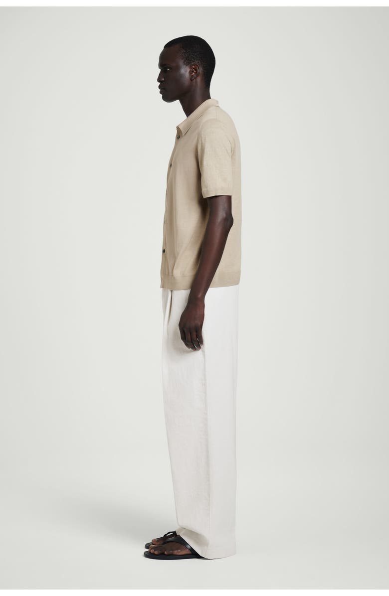 COS Knitted Linen-Silk Shirt, Alternate, color, Mole