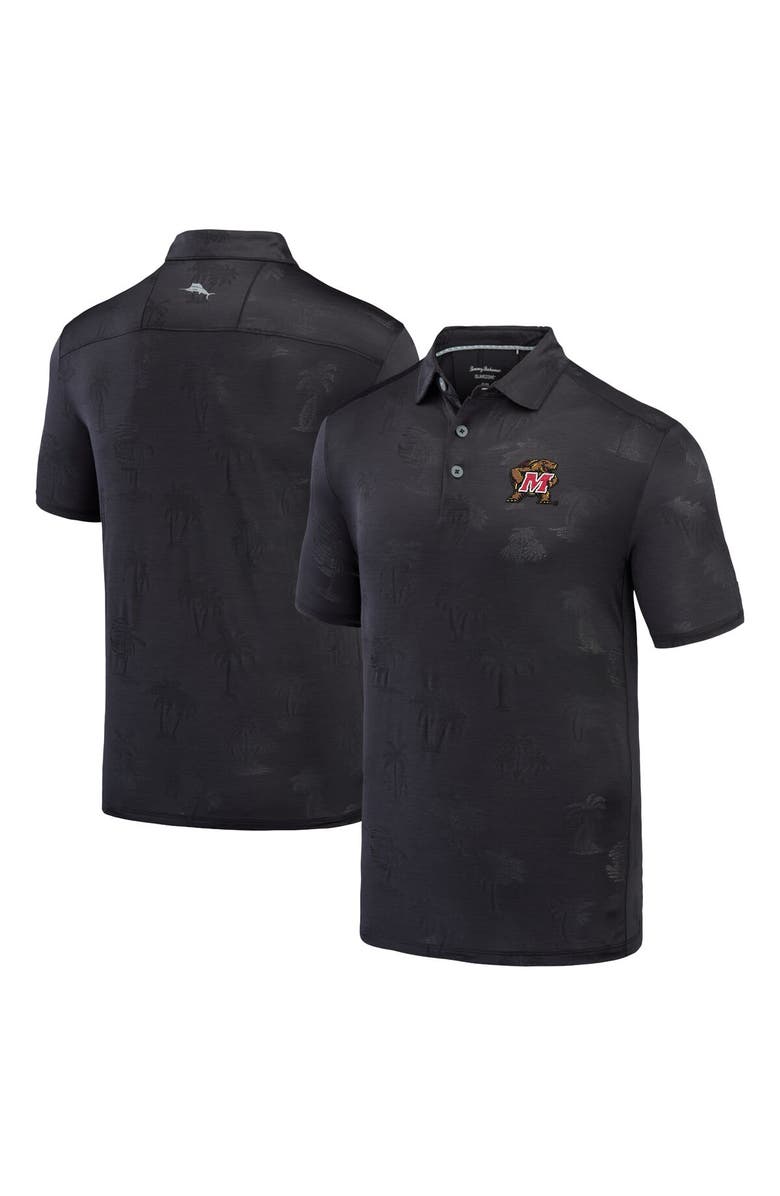 Tommy Bahama Men's Tommy Bahama Black Maryland Terrapins Sport Palm Coast Palmera IslandZone Polo, Main, color,