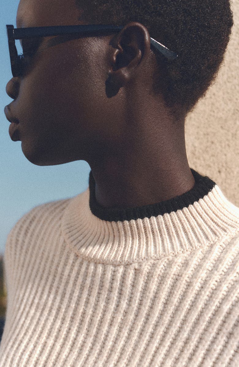 MANGO Perkins Rib Sweater, Alternate, color,