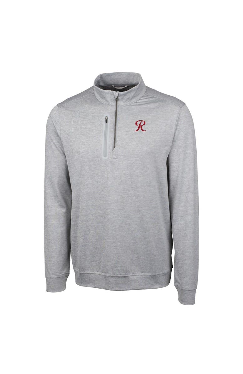 Cutter & Buck Men's Cutter & Buck  Gray Tacoma Rainiers Big & Tall Stealth Heathered Quarter-Zip Pullover Top, Alternate, color, 