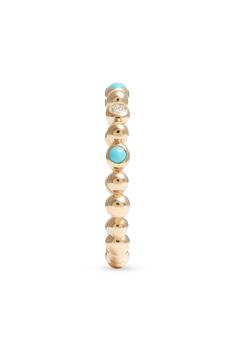 Dew Drop Étoile Diamond & Turquoise Ring, Alternate, color, GOLD