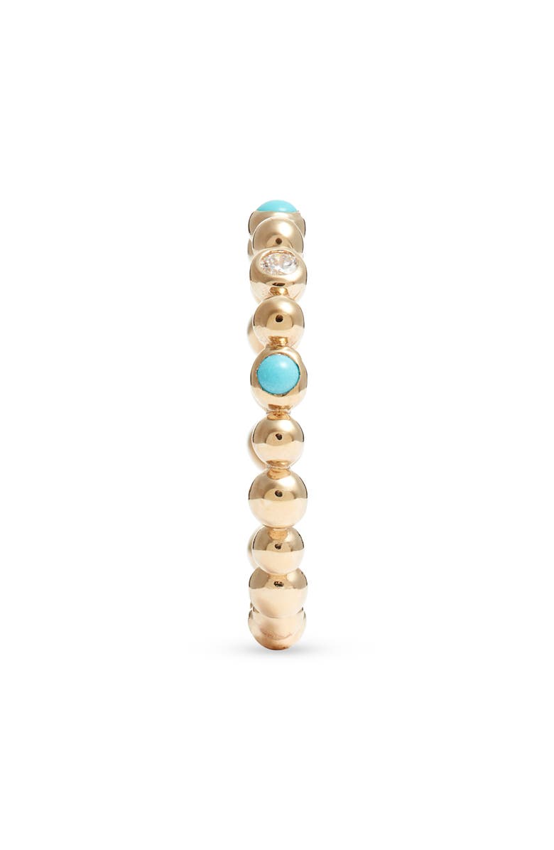 Anzie Dew Drop Étoile Diamond & Turquoise Ring, Alternate, color, Gold