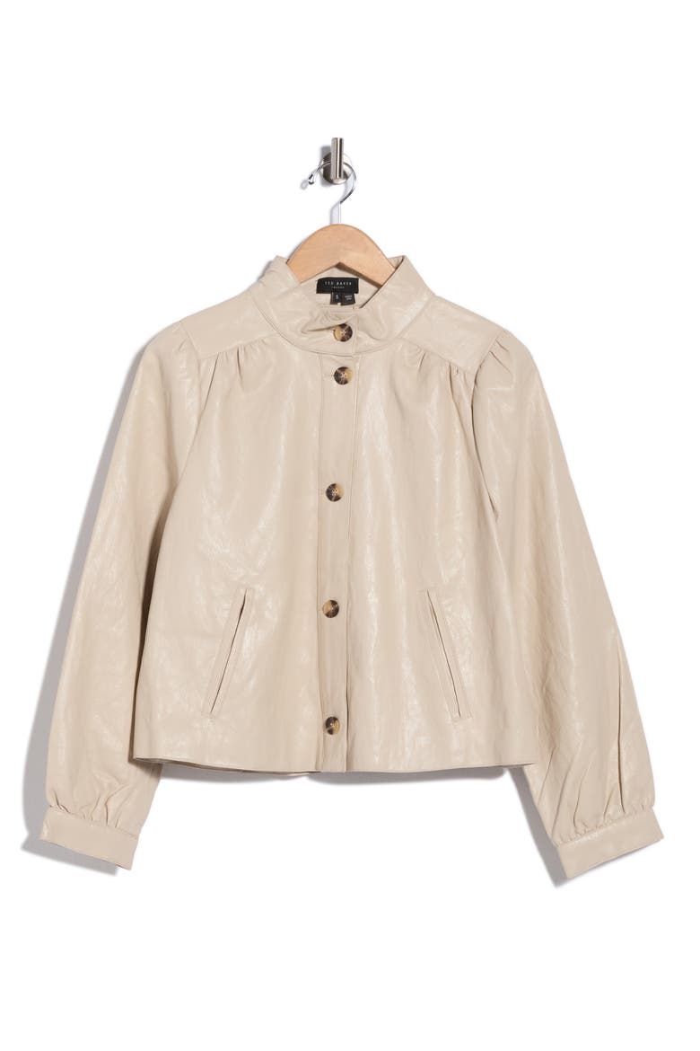 Button Front Crop Jacket, Alternate, color, NEUTRAL