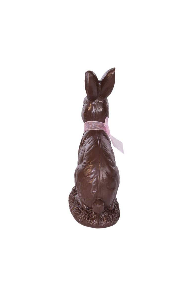 Gallerie II Chocolate Polyresin Easter Rabbit w/ Lace Ribbon Medium Figurine 9.06", Alternate, color, Brown