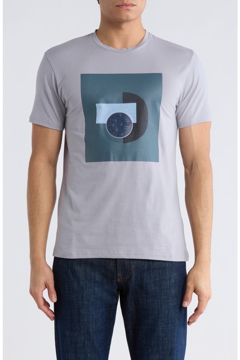 3D Abstract Graphic T-Shirt, Main, color, GREY