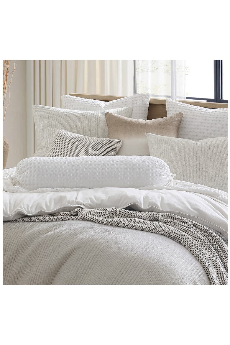 Waffle Cotton Bolster Sham, Alternate, color, WHITE