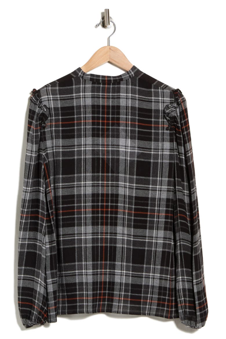 Band Collar Top, Alternate, color, BLACK